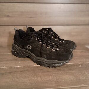 Sketchers Premium Sport Women Black Leather Sneakers Size 9.5 SN1718